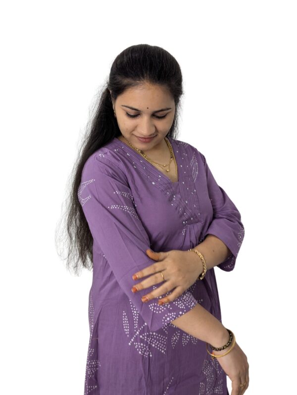 Cotton Purple Plazzo Set/ 2-Piece Set